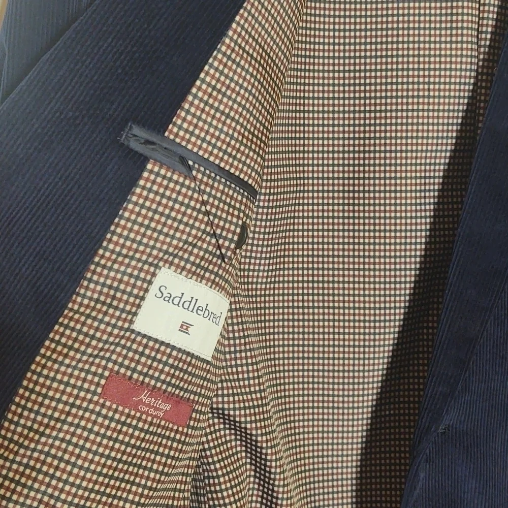 NWT Sadddlebred Navy Heritage Corduroy Sports Coat 44L